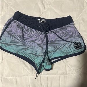 Salt Life Leaf Pattern Shorts in Purple and Green